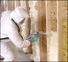 Spraying foam installation